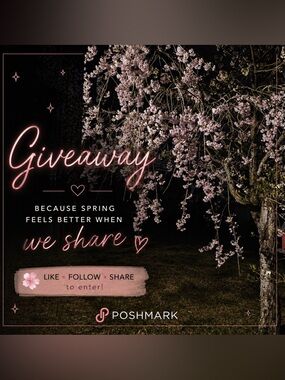 Poshmark Giveaway Graphic - Pink Cherry Blossom Design